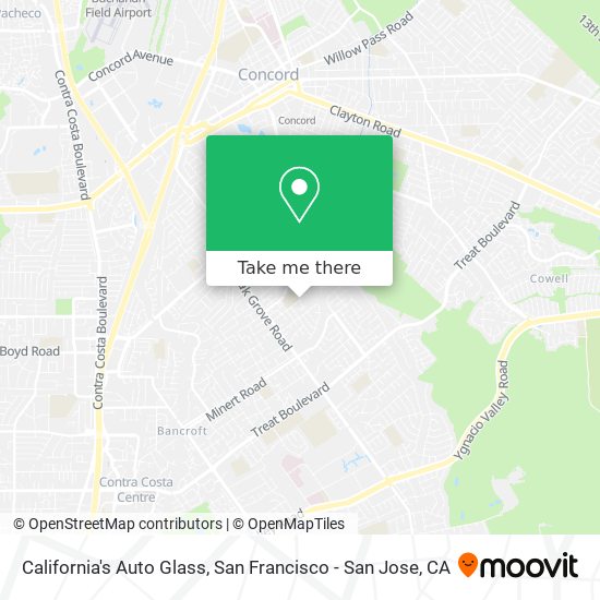 Mapa de California's Auto Glass