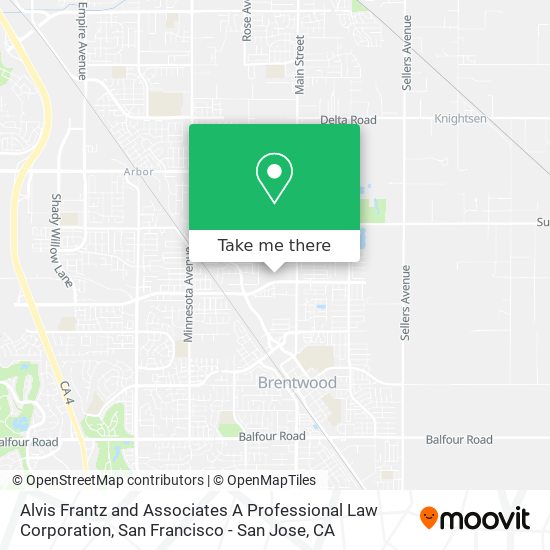 Alvis Frantz and Associates A Professional Law Corporation map