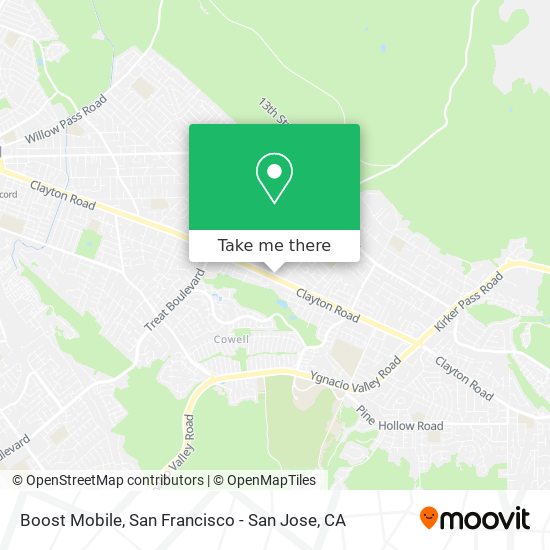 Mapa de Boost Mobile