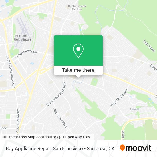 Bay Appliance Repair map