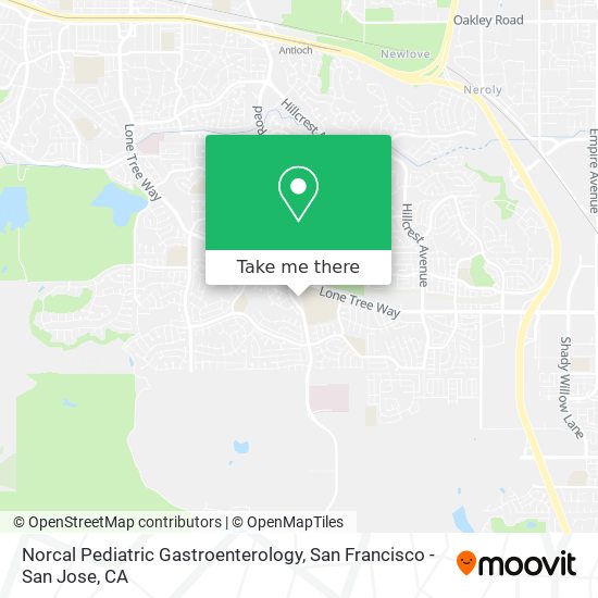 Norcal Pediatric Gastroenterology map