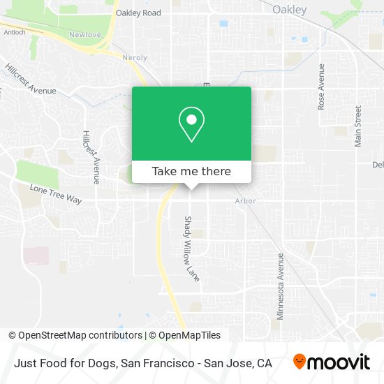 Mapa de Just Food for Dogs