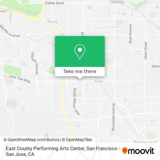 Mapa de East County Performing Arts Center