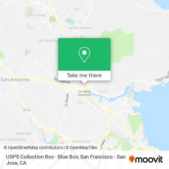 Mapa de USPS Collection Box - Blue Box