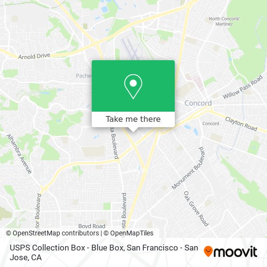 Mapa de USPS Collection Box - Blue Box