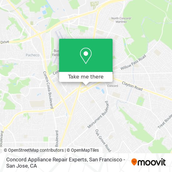 Mapa de Concord Appliance Repair Experts