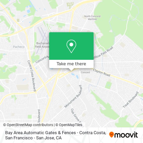 Mapa de Bay Area Automatic Gates & Fences - Contra Costa