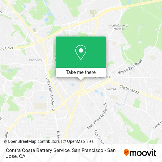 Mapa de Contra Costa Battery Service