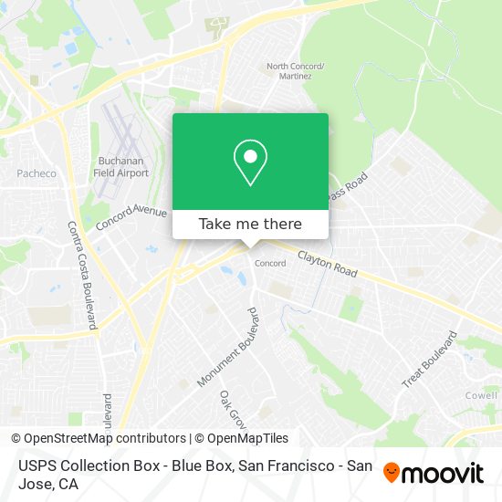 USPS Collection Box - Blue Box map