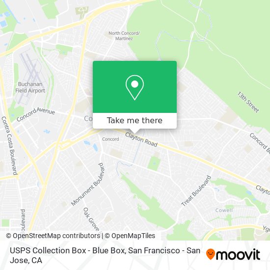 Mapa de USPS Collection Box - Blue Box