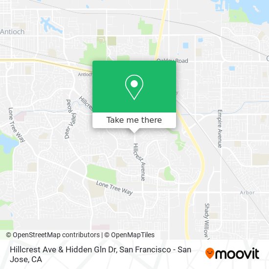 Hillcrest Ave & Hidden Gln Dr map