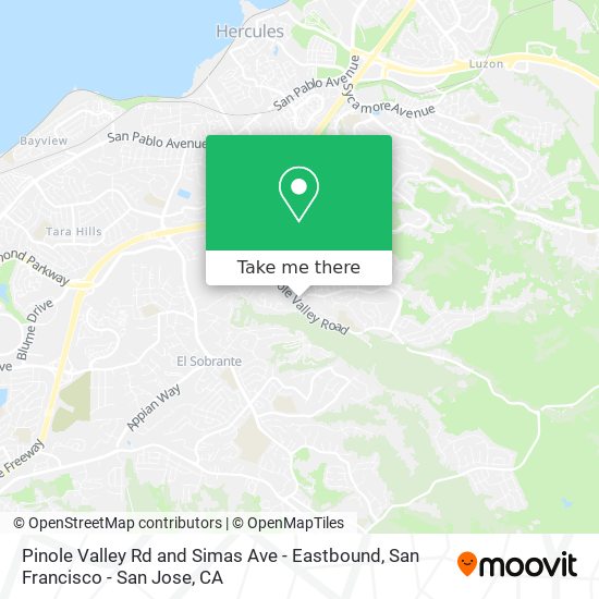 Pinole Valley Rd and Simas Ave - Eastbound map