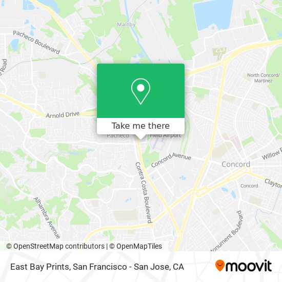 East Bay Prints map