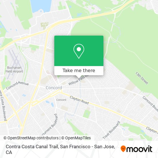 Contra Costa Canal Trail map