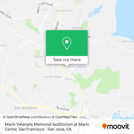 Marin Veterans Memorial Auditorium at Marin Center map