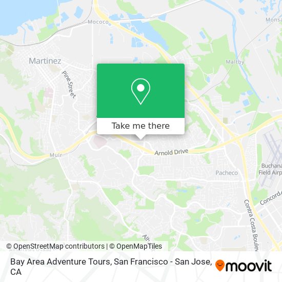 Bay Area Adventure Tours map