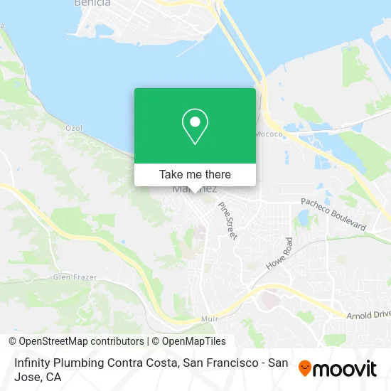 Infinity Plumbing Contra Costa map