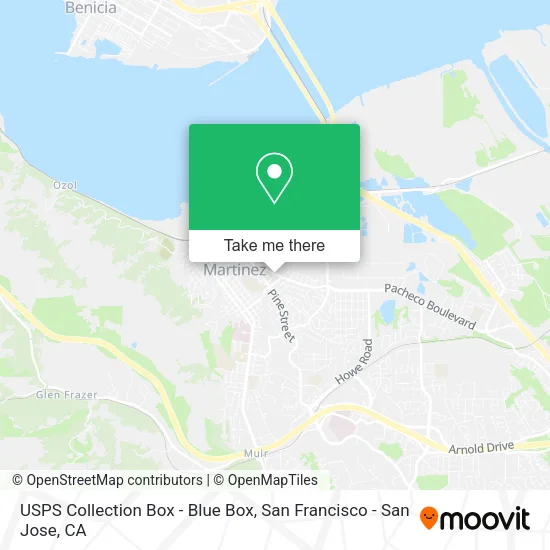 Mapa de USPS Collection Box - Blue Box