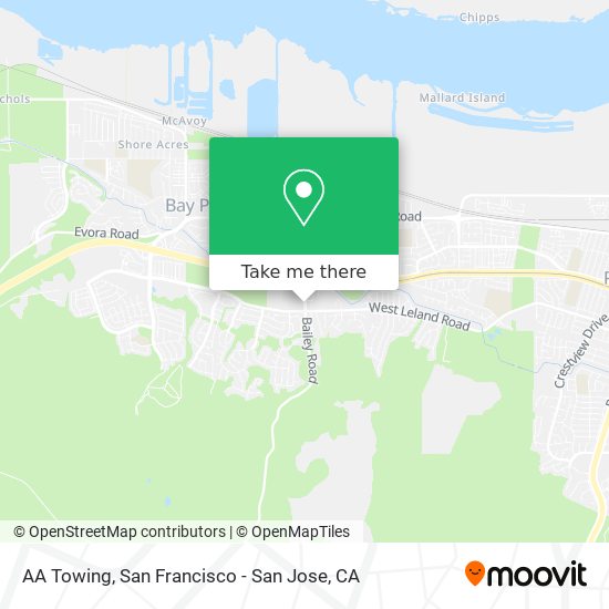 AA Towing map