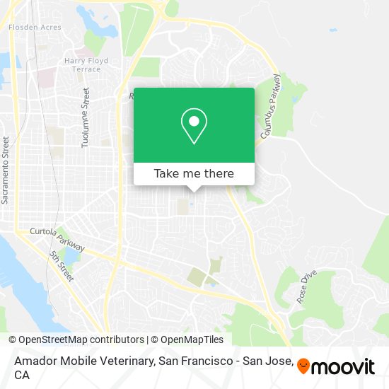 Amador Mobile Veterinary map