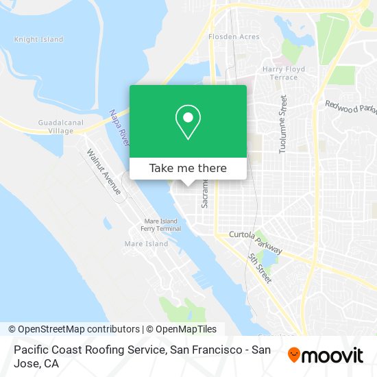 Pacific Coast Roofing Service map