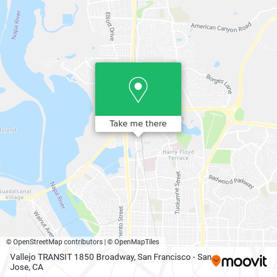 Mapa de Vallejo TRANSIT 1850 Broadway