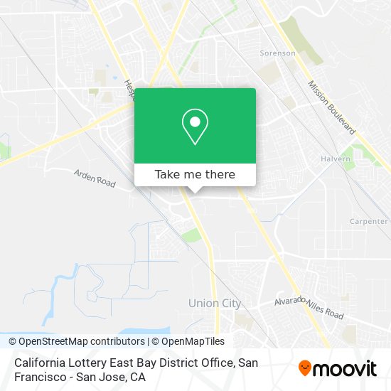 Mapa de California Lottery East Bay District Office