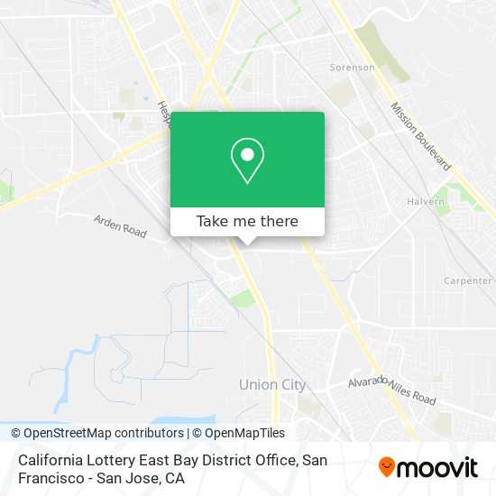 California Lottery East Bay District Office map