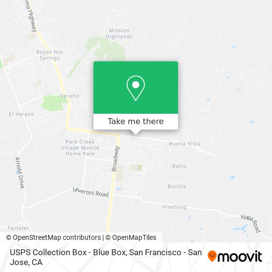 Mapa de USPS Collection Box - Blue Box