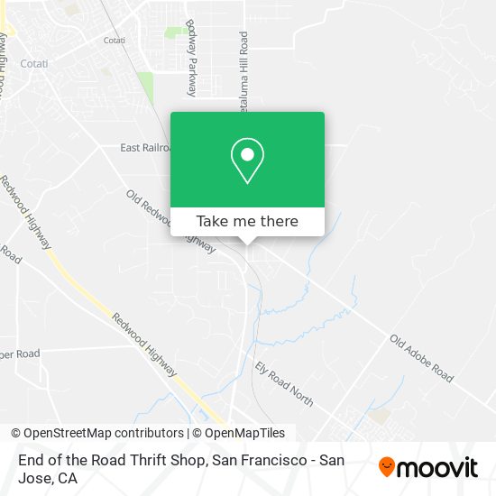 End of the Road Thrift Shop map