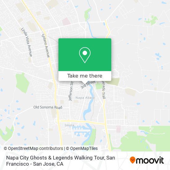 Napa City Ghosts & Legends Walking Tour map