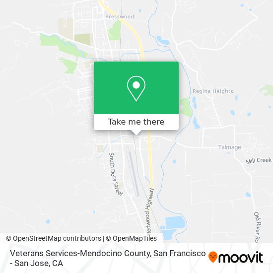 Mapa de Veterans Services-Mendocino County