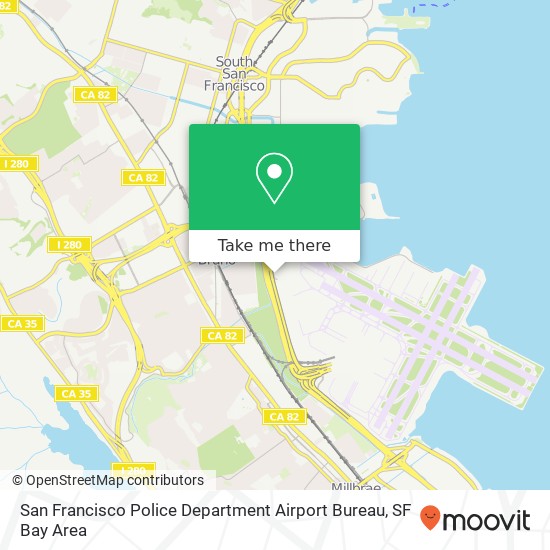 San Francisco Police Department Airport Bureau map