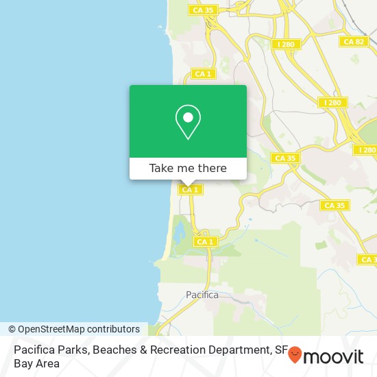Mapa de Pacifica Parks, Beaches & Recreation Department