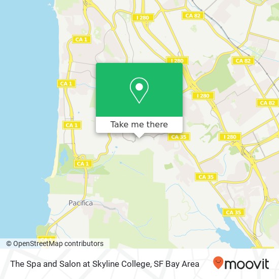 Mapa de The Spa and Salon at Skyline College