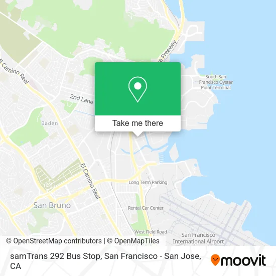 samTrans 292 Bus Stop map