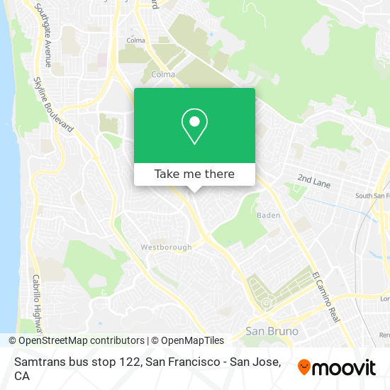 Samtrans bus stop 122 map