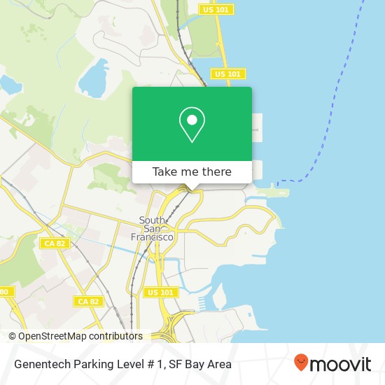 Genentech Parking Level # 1 map