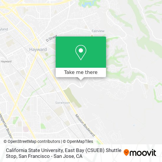 California State University, East Bay (CSUEB) Shuttle Stop map