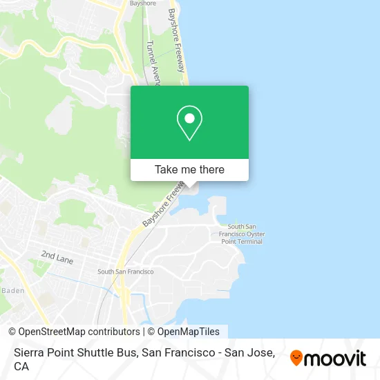 Sierra Point Shuttle Bus map