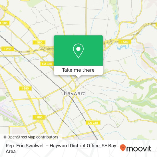 Mapa de Rep. Eric Swalwell -- Hayward District Office