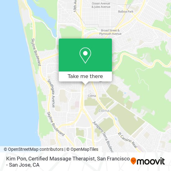 Mapa de Kim Pon, Certified Massage Therapist