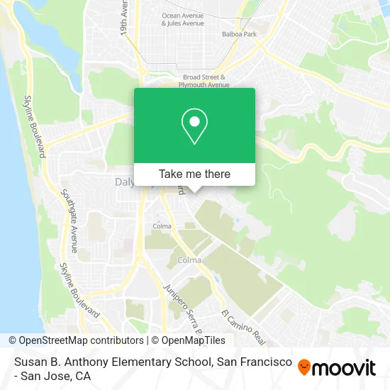 Mapa de Susan B. Anthony Elementary School