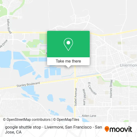 google shuttle stop - Livermore map