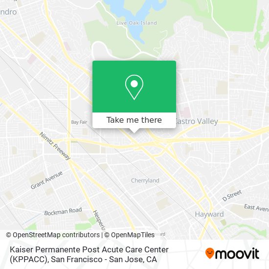 Kaiser Permanente Post Acute Care Center (KPPACC) map