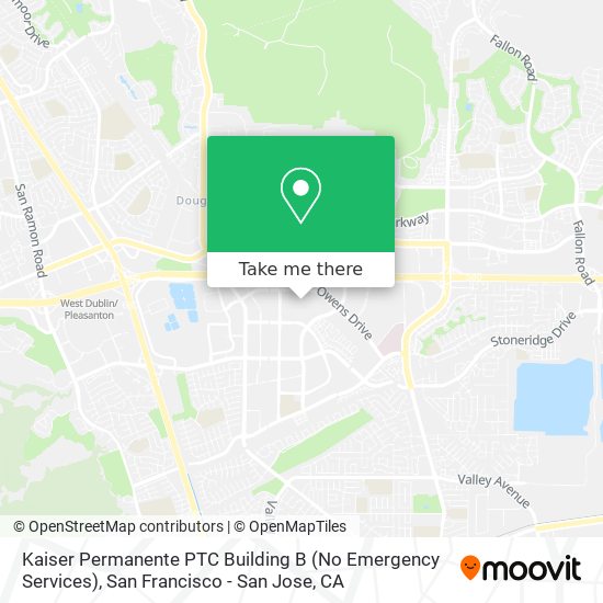 Kaiser Permanente PTC Building B (No Emergency Services) map