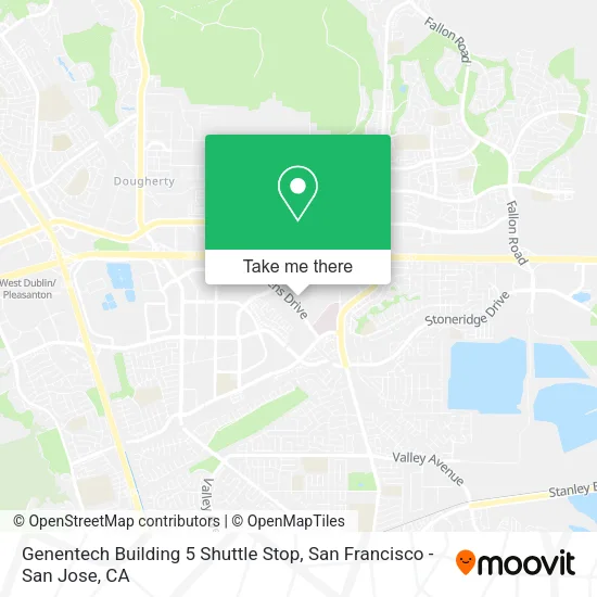 Genentech Building 5 Shuttle Stop map