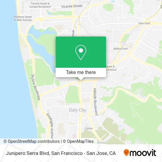 Junipero Serra Blvd map