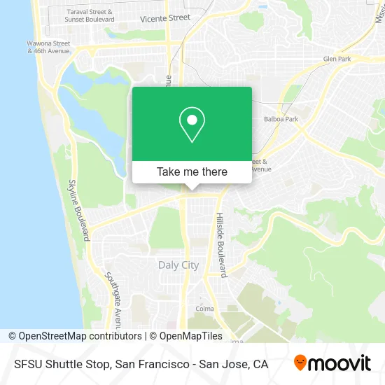 Mapa de SFSU Shuttle Stop