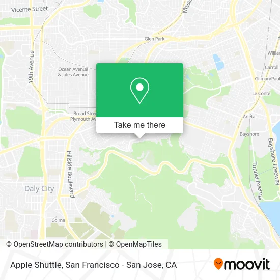 Apple Shuttle map